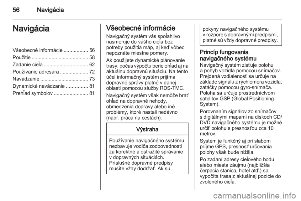 OPEL MERIVA 2011.5  Návod na obsluhu informačného systému (in Slovak) 