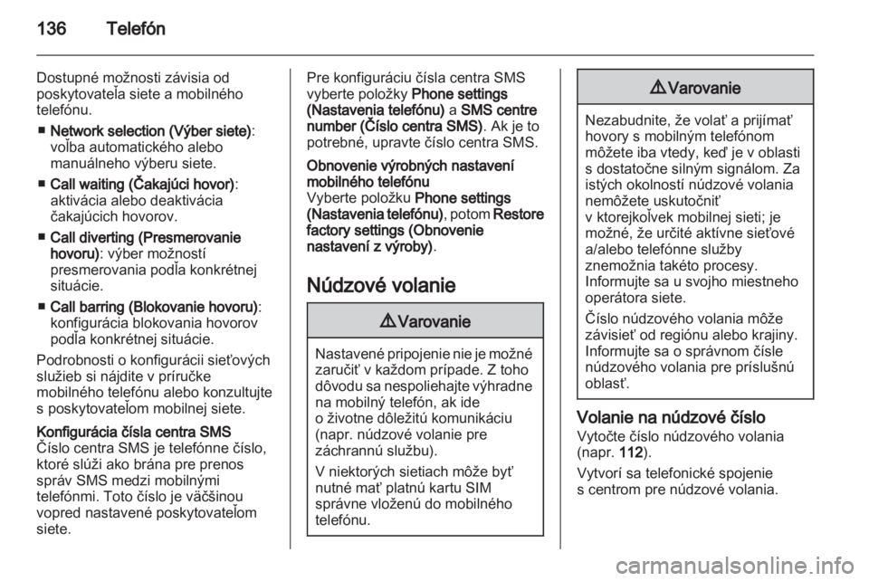 OPEL MERIVA 2012  Návod na obsluhu informačného systému (in Slovak) 