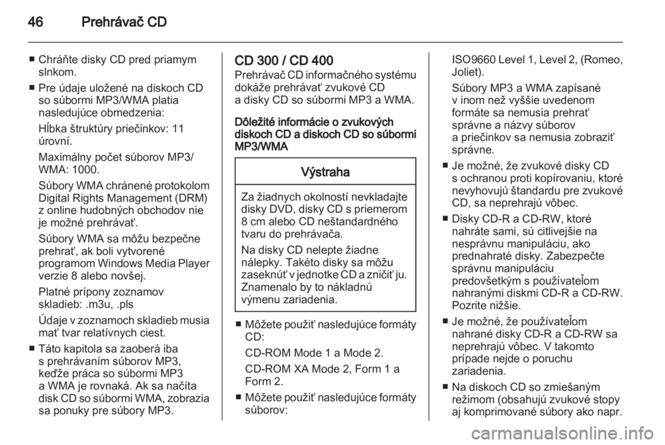 OPEL MERIVA 2012 Návod na obsluhu informačného systému (in Slovak) OPEL MERIVA 2012 Návod na obsluhu informačného systému (in Slovak)