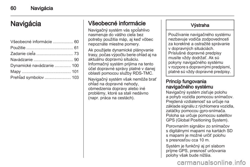 OPEL MERIVA 2012  Návod na obsluhu informačného systému (in Slovak) 