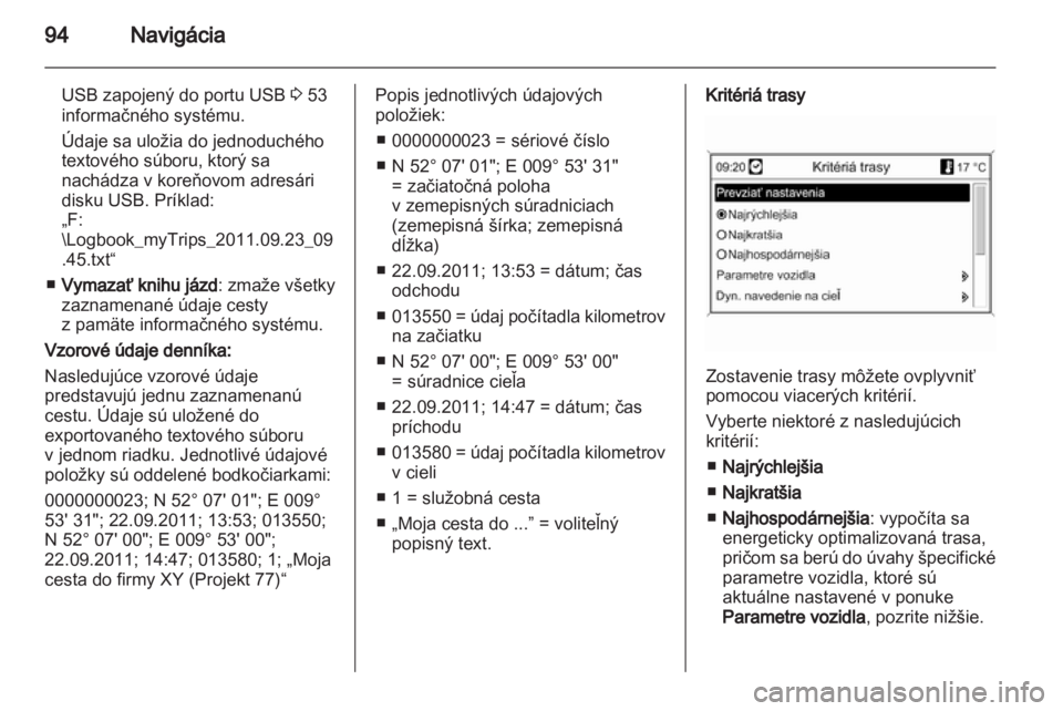 OPEL MERIVA 2012  Návod na obsluhu informačného systému (in Slovak) 