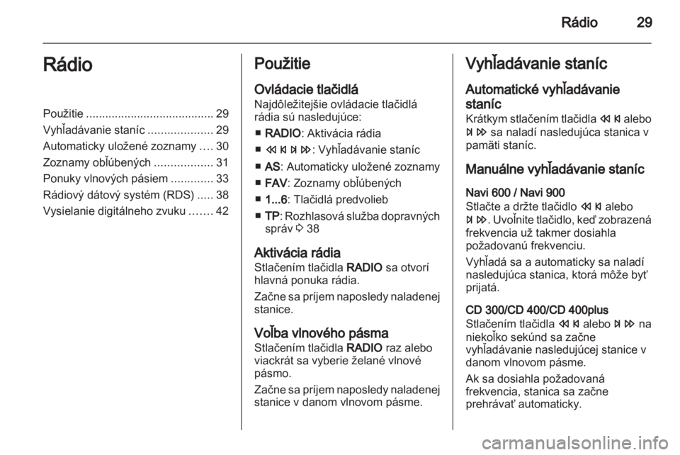 OPEL MERIVA 2013.5  Návod na obsluhu informačného systému (in Slovak) 