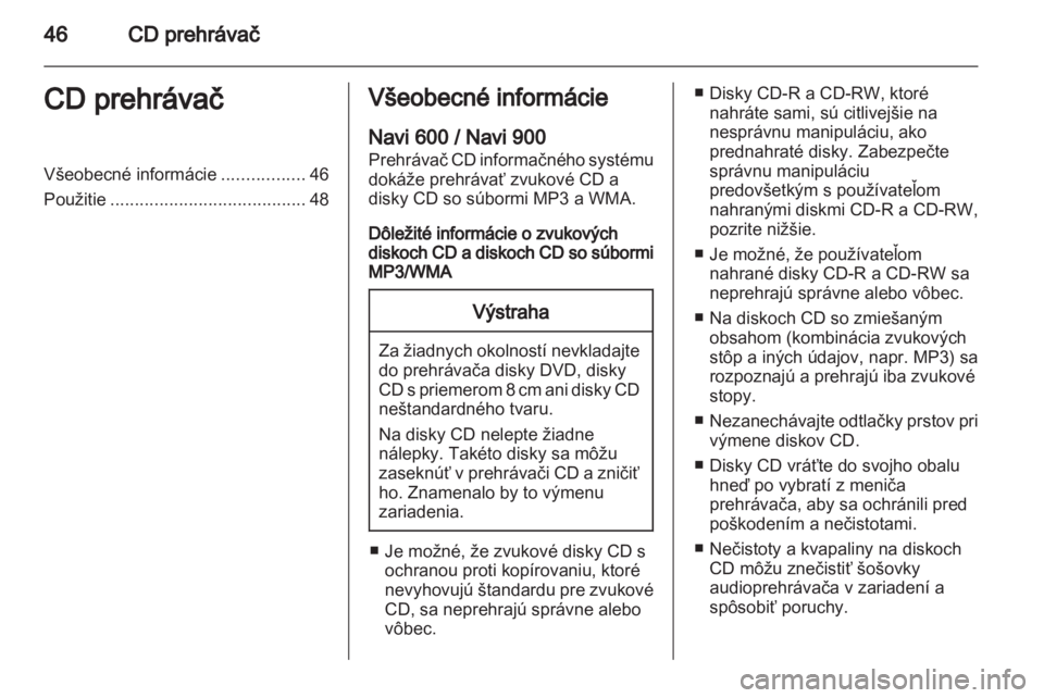 OPEL MERIVA 2013.5  Návod na obsluhu informačného systému (in Slovak) 