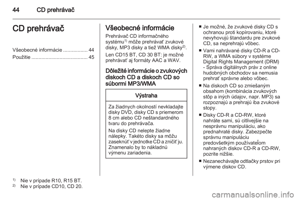 OPEL VIVARO 2012.5  Návod na obsluhu informačného systému (in Slovak) 