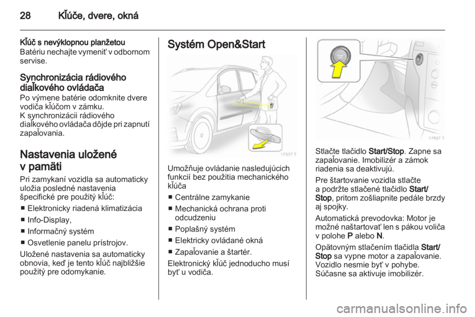 OPEL ZAFIRA 2011  Používateľská príručka (in Slovak) 