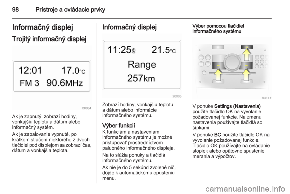 OPEL ZAFIRA 2012  Používateľská príručka (in Slovak) 