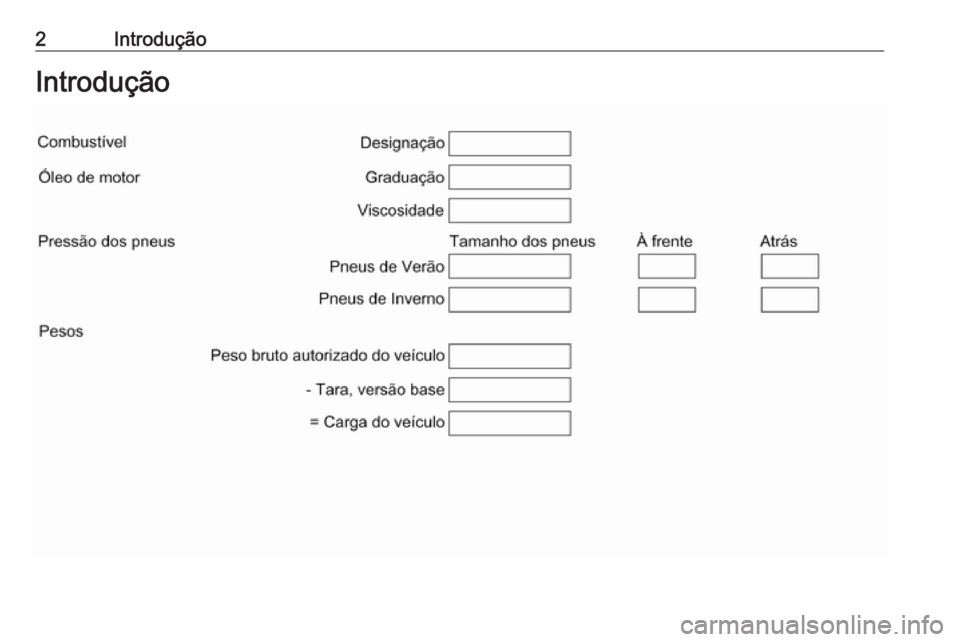 OPEL ADAM 2016  Manual de Instruções (in Portugues) 2IntroduçãoIntrodução 