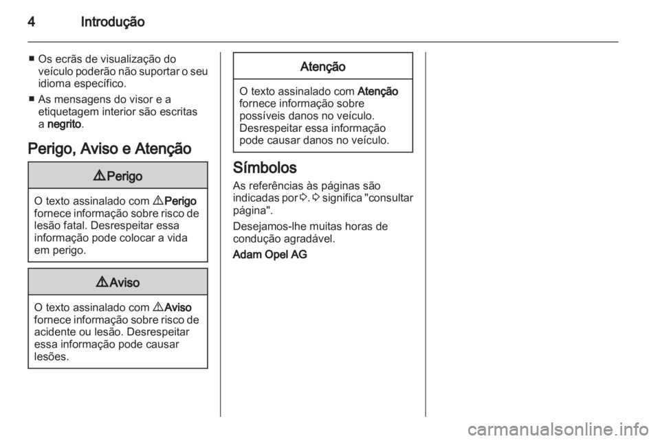 OPEL AGILA 2012  Manual de Instruções (in Portugues) 