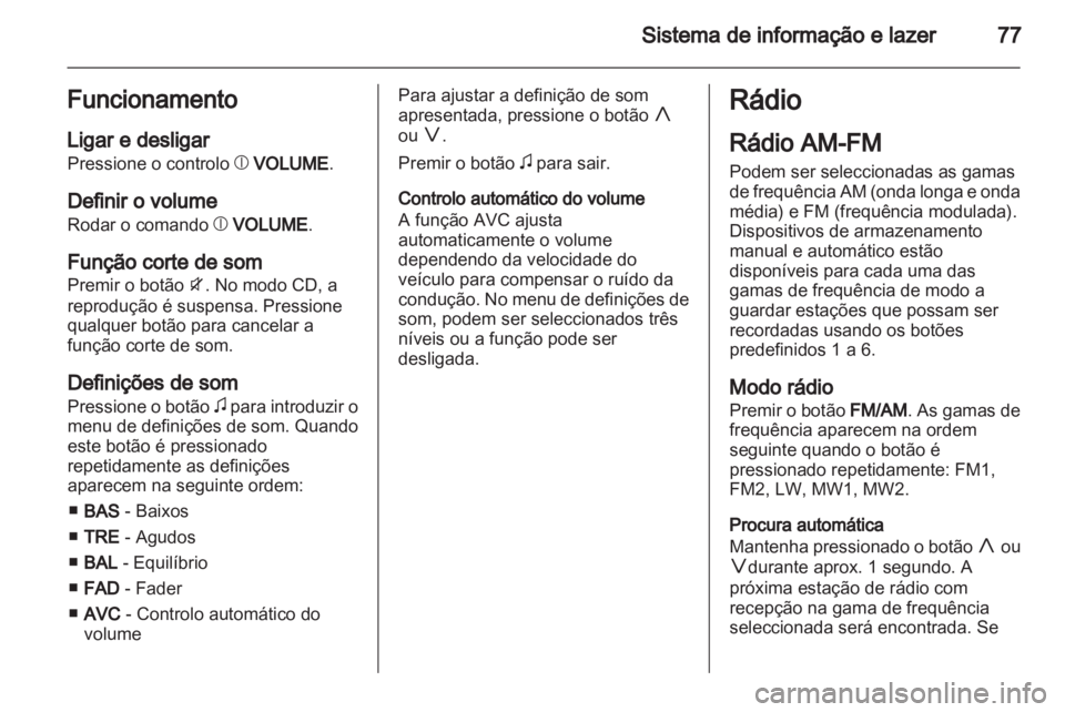 OPEL AGILA 2012.5  Manual de Instruções (in Portugues) 