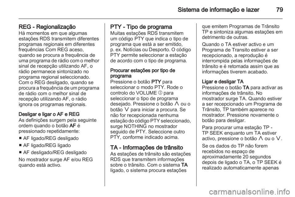 OPEL AGILA 2012.5  Manual de Instruções (in Portugues) 