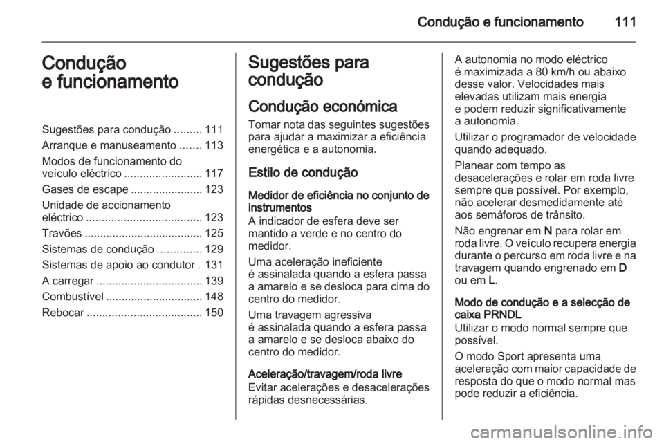 OPEL AMPERA 2012  Manual de Instruções (in Portugues) 