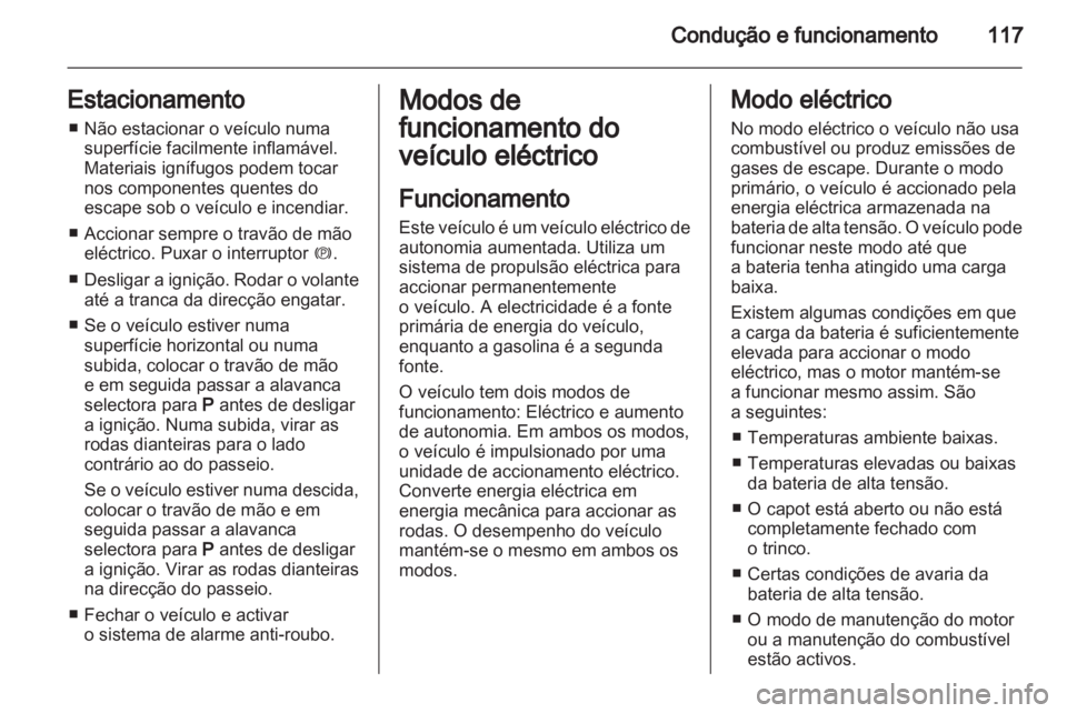 OPEL AMPERA 2012  Manual de Instruções (in Portugues) 
