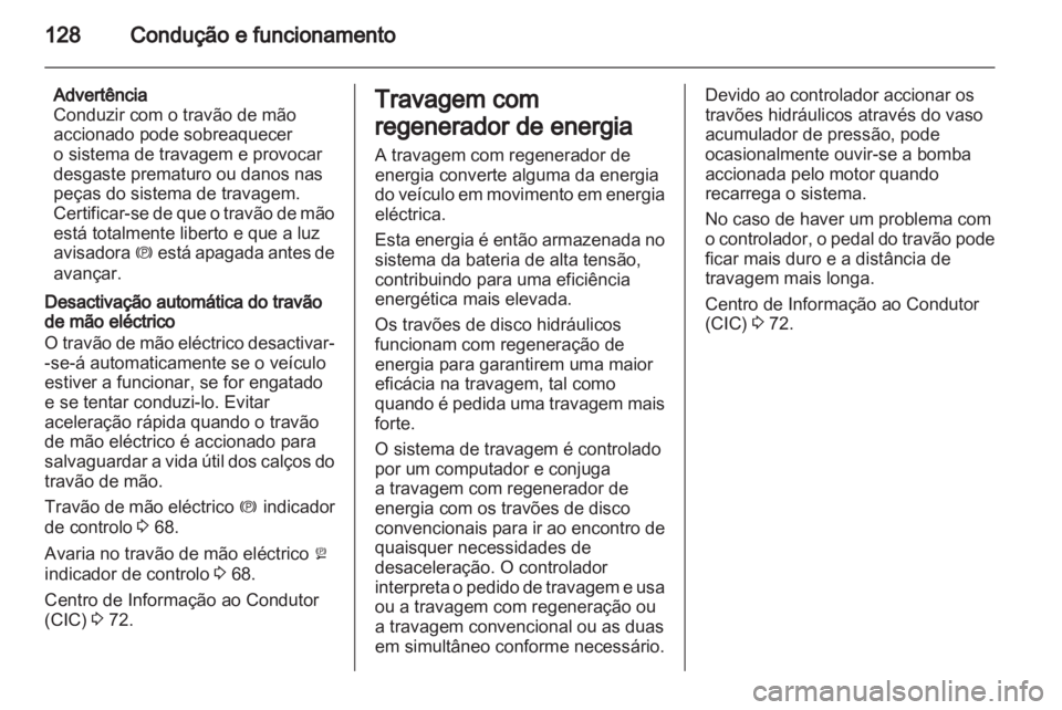 OPEL AMPERA 2012  Manual de Instruções (in Portugues) 