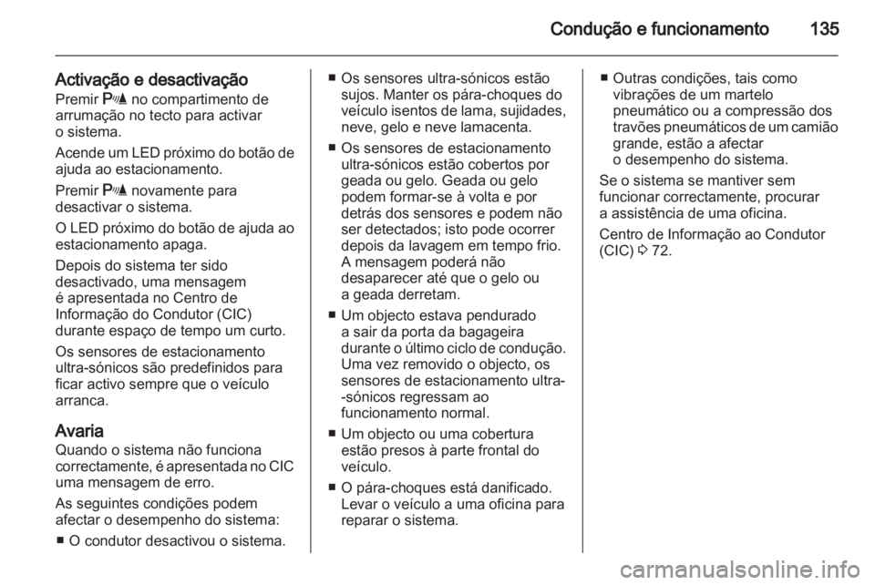 OPEL AMPERA 2012 Manual de Instruções (in Portugues) OPEL AMPERA 2012 Manual de Instruções (in Portugues)