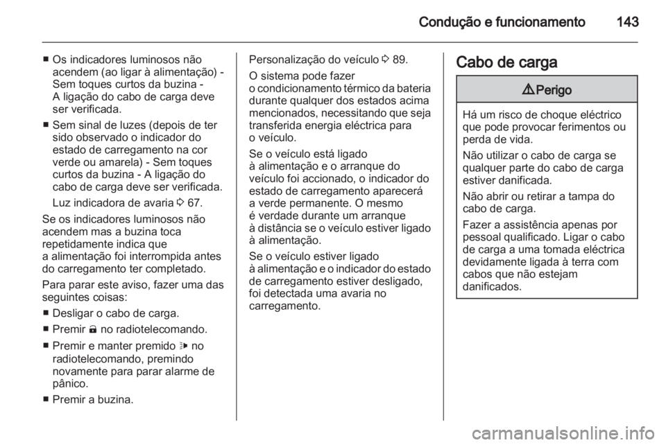 OPEL AMPERA 2012 Manual de Instruções (in Portugues) OPEL AMPERA 2012 Manual de Instruções (in Portugues)