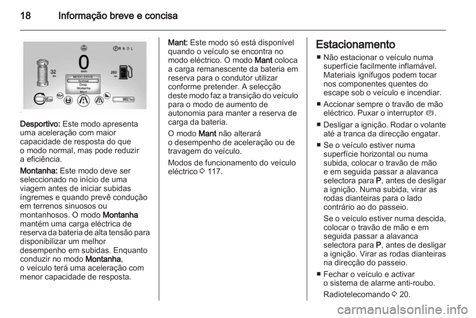 OPEL AMPERA 2012 Manual de Instruções (in Portugues) OPEL AMPERA 2012 Manual de Instruções (in Portugues)