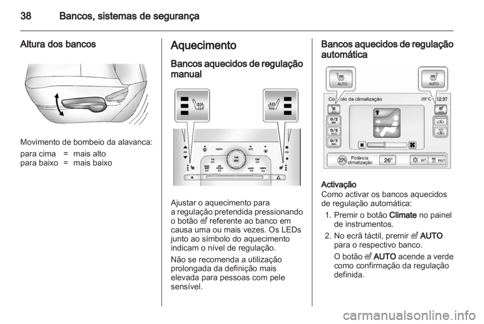 OPEL AMPERA 2012 Manual de Instruções (in Portugues) OPEL AMPERA 2012 Manual de Instruções (in Portugues)