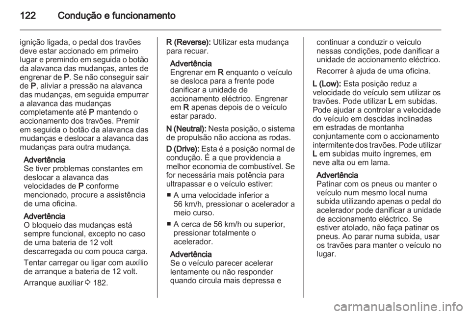 OPEL AMPERA 2012.5 Manual de Instruções (in Portugues) OPEL AMPERA 2012.5 Manual de Instruções (in Portugues)