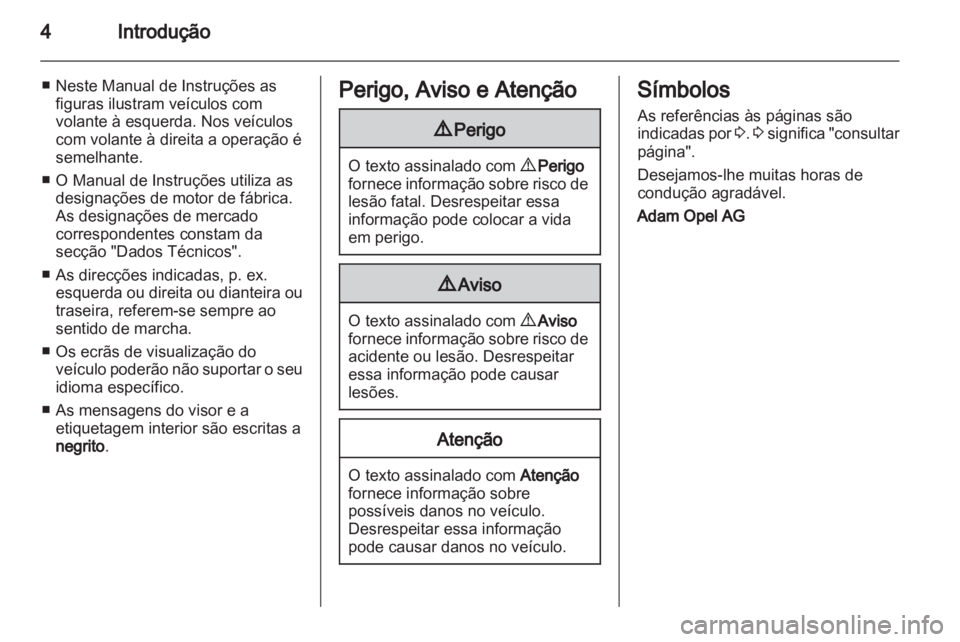 OPEL AMPERA 2012.5  Manual de Instruções (in Portugues) 