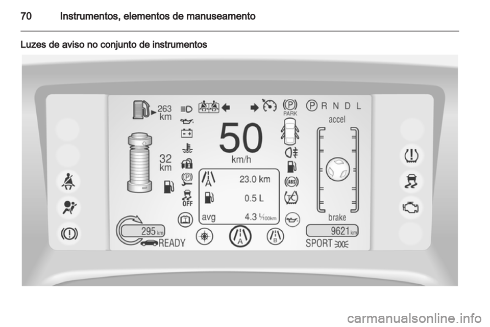 OPEL AMPERA 2012.5 Manual de Instruções (in Portugues) OPEL AMPERA 2012.5 Manual de Instruções (in Portugues)