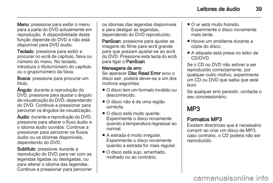 OPEL AMPERA 2013 Manual de Informação e Lazer (in Portugues) OPEL AMPERA 2013 Manual de Informação e Lazer (in Portugues)
