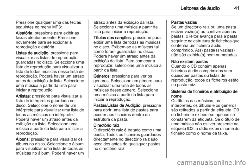 OPEL AMPERA 2013  Manual de Informação e Lazer (in Portugues) 