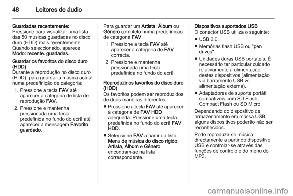 OPEL AMPERA 2013  Manual de Informação e Lazer (in Portugues) 