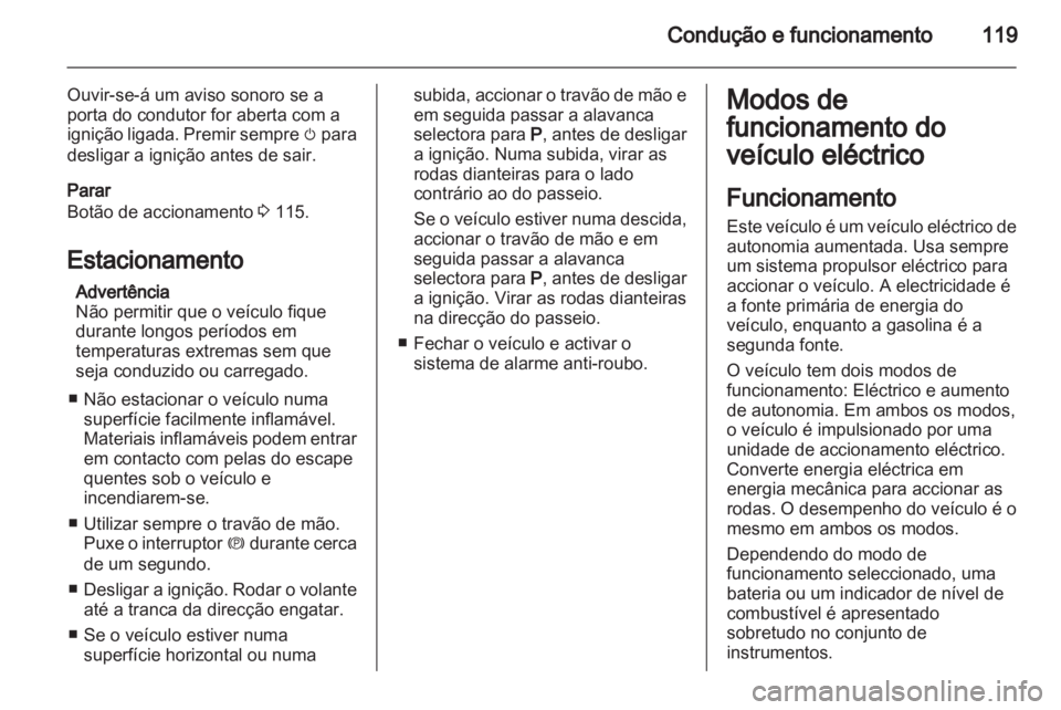 OPEL AMPERA 2013  Manual de Instruções (in Portugues) 