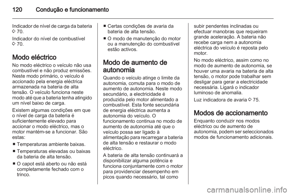 OPEL AMPERA 2013  Manual de Instruções (in Portugues) 