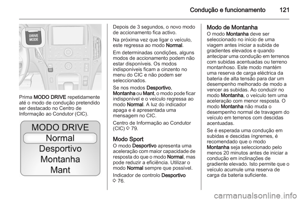 OPEL AMPERA 2013  Manual de Instruções (in Portugues) 