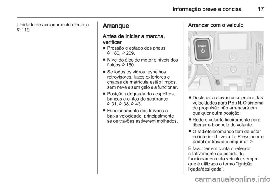 OPEL AMPERA 2013 Manual de Instruções (in Portugues) OPEL AMPERA 2013 Manual de Instruções (in Portugues)