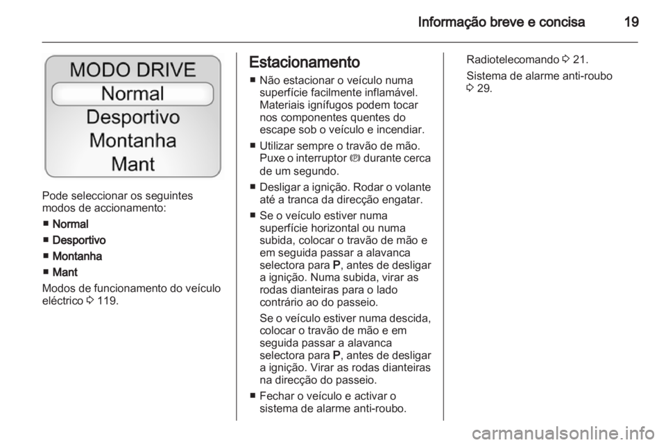 OPEL AMPERA 2013  Manual de Instruções (in Portugues) 