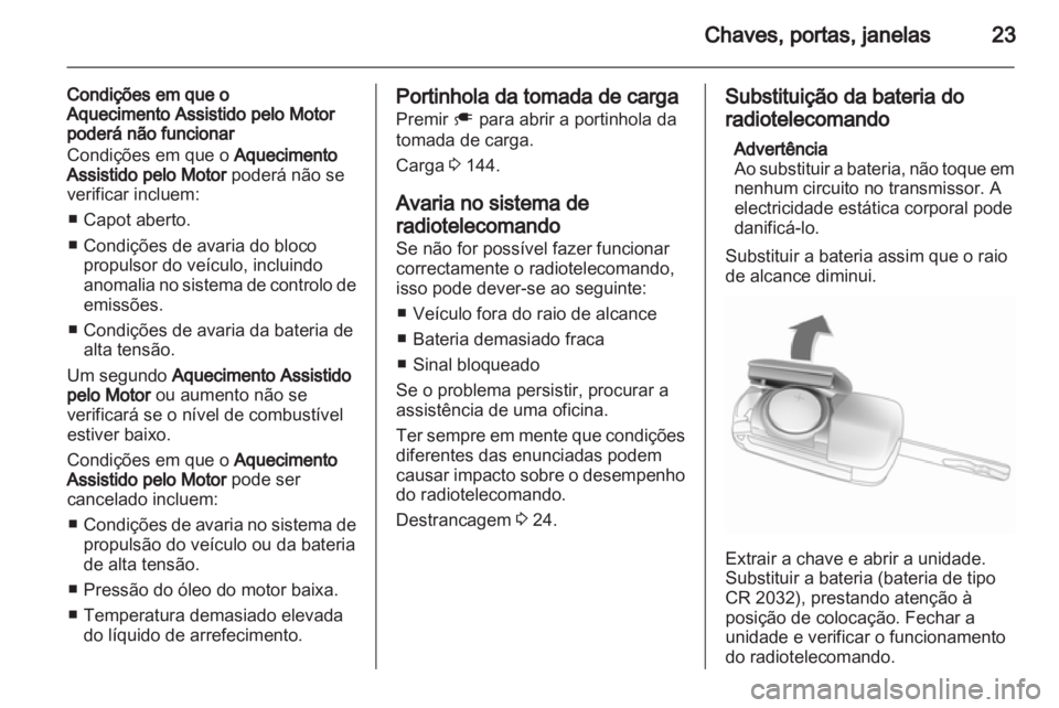 OPEL AMPERA 2013  Manual de Instruções (in Portugues) 