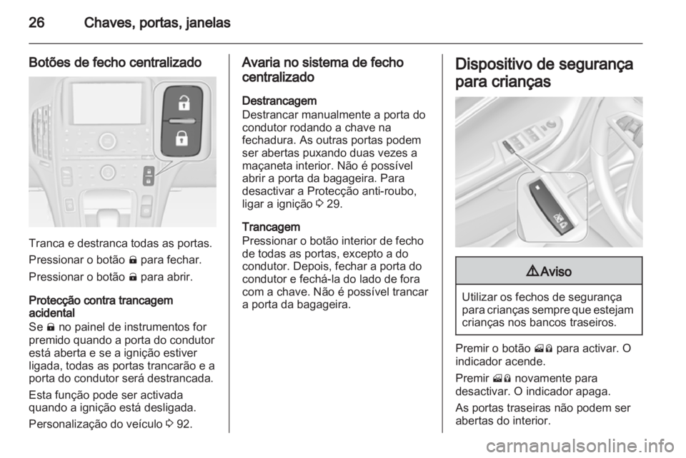 OPEL AMPERA 2013  Manual de Instruções (in Portugues) 