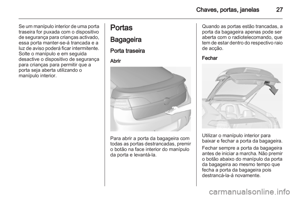 OPEL AMPERA 2013  Manual de Instruções (in Portugues) 
