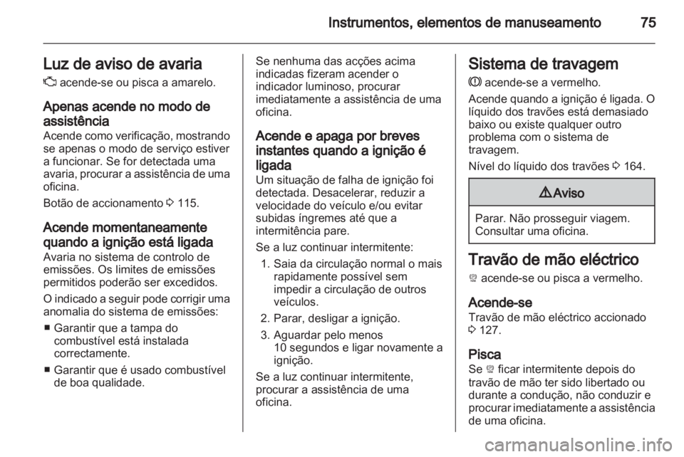 OPEL AMPERA 2013  Manual de Instruções (in Portugues) 