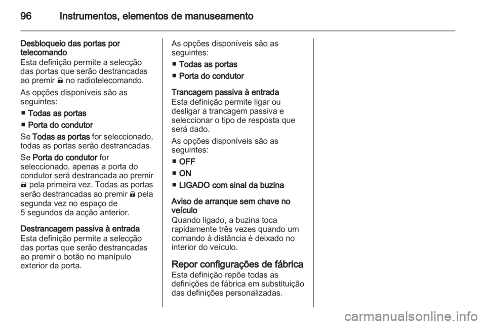OPEL AMPERA 2013 Manual de Instruções (in Portugues) OPEL AMPERA 2013 Manual de Instruções (in Portugues)
