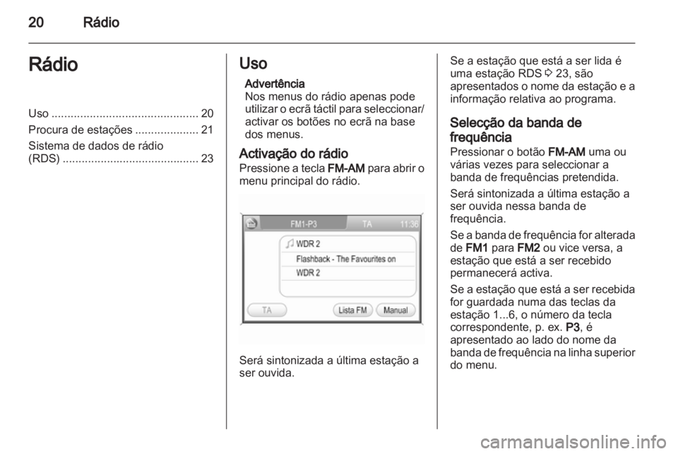 OPEL ANTARA 2012  Manual de Informação e Lazer (in Portugues) 