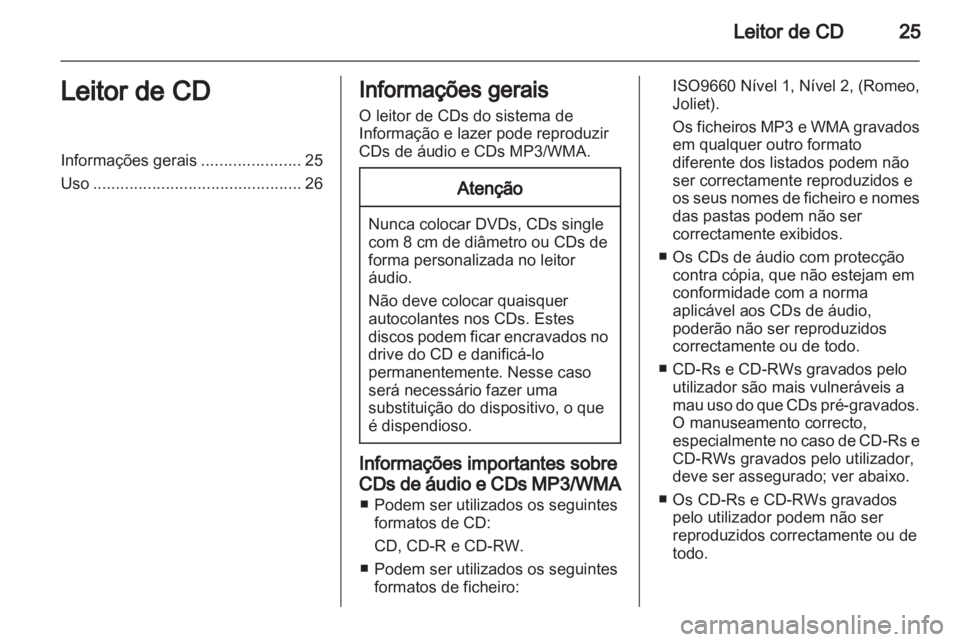 OPEL ANTARA 2012  Manual de Informação e Lazer (in Portugues) 