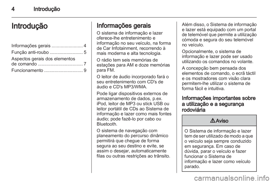 OPEL ANTARA 2012  Manual de Informação e Lazer (in Portugues) 