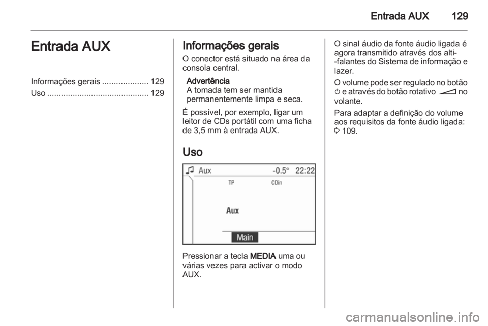 OPEL ANTARA 2013  Manual de Informação e Lazer (in Portugues) 