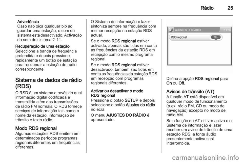 OPEL ANTARA 2013  Manual de Informação e Lazer (in Portugues) 