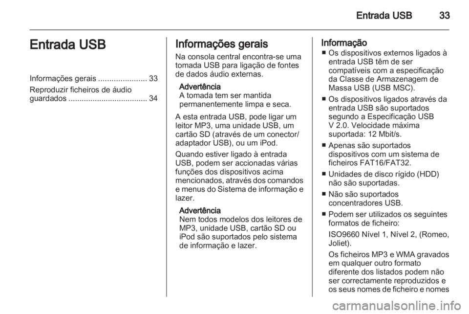 OPEL ANTARA 2013  Manual de Informação e Lazer (in Portugues) 