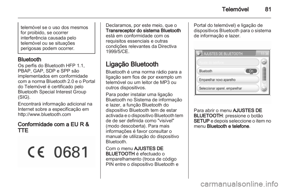 OPEL ANTARA 2013  Manual de Informação e Lazer (in Portugues) 