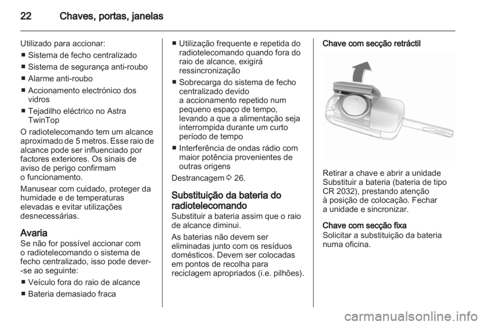 OPEL ASTRA H 2012 Manual de Instruções (in Portugues) OPEL ASTRA H 2012 Manual de Instruções (in Portugues)