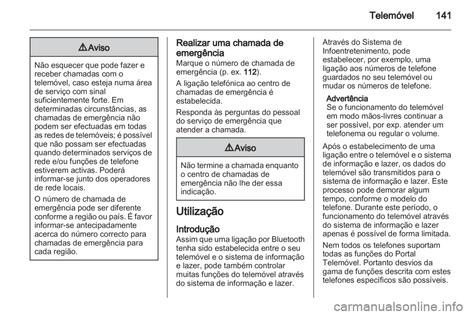 OPEL ASTRA J 2012  Manual de Informação e Lazer (in Portugues) 
