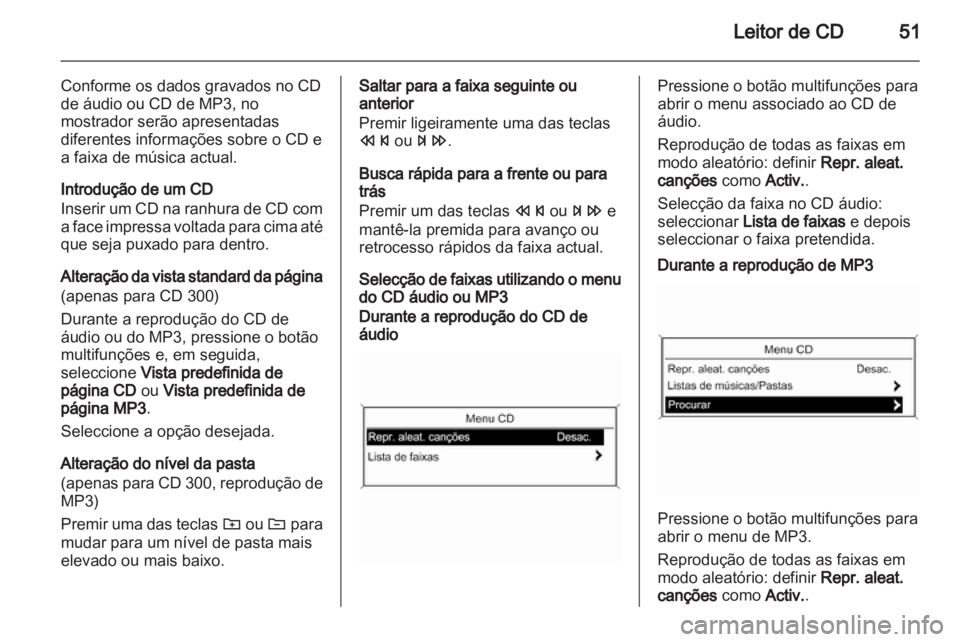 OPEL ASTRA J 2012  Manual de Informação e Lazer (in Portugues) 