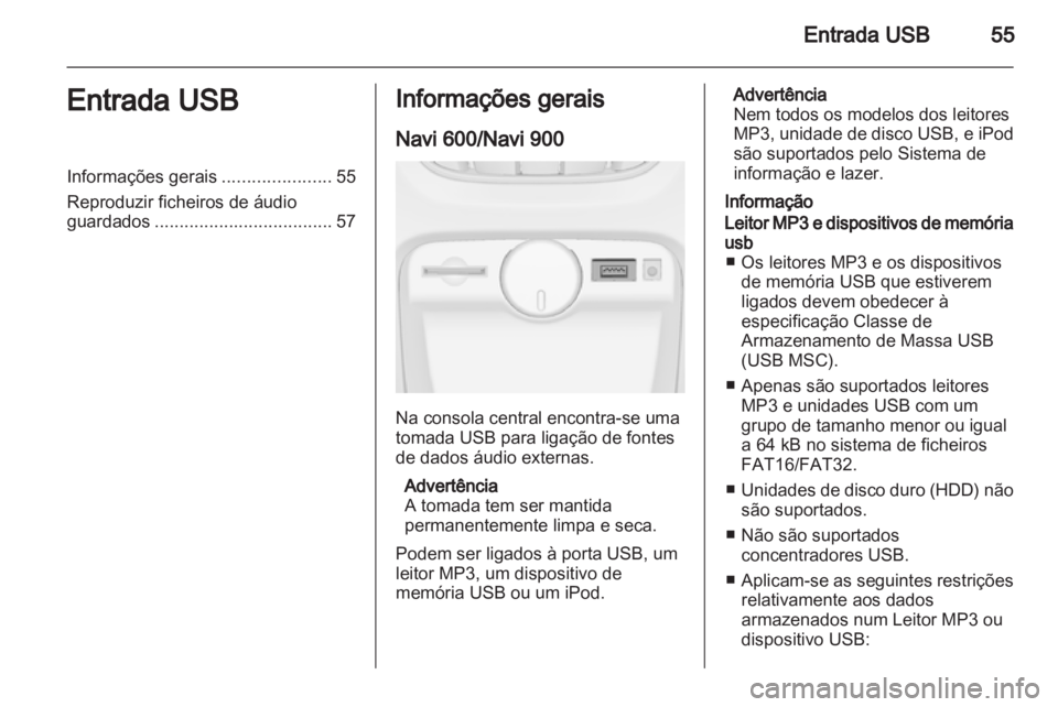 OPEL ASTRA J 2012  Manual de Informação e Lazer (in Portugues) 