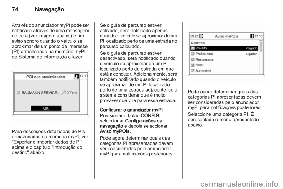 OPEL ASTRA J 2012  Manual de Informação e Lazer (in Portugues) 