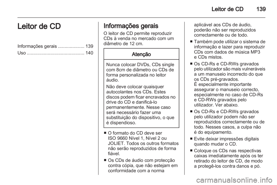 OPEL CORSA 2011  Manual de Informação e Lazer (in Portugues) 